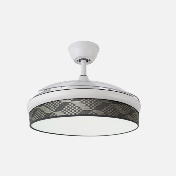 Ventilador Dc Moda 72w Blanc/tetris Gris 91d 3asp 7200lm 3000-4000-6000k Remoto+ Memoria+ Temporizador