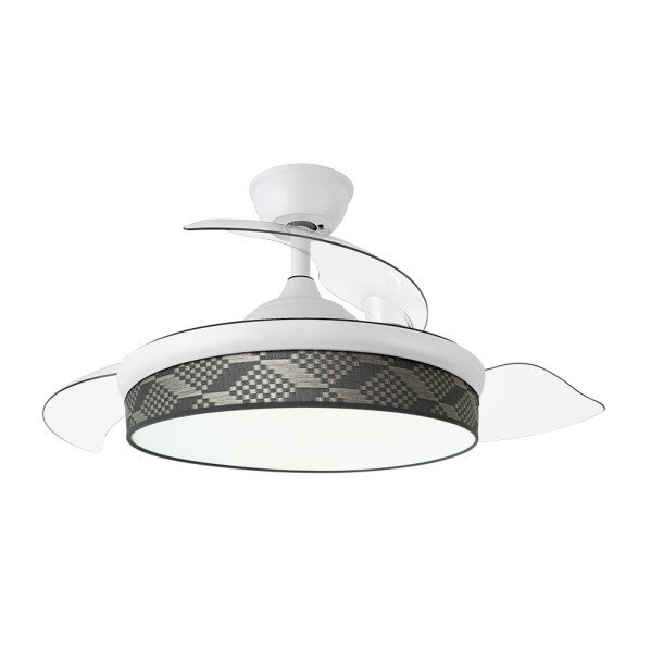 Ventilador Dc Moda 72w Blanc/tetris Gris 91d 3asp 7200lm 3000-4000-6000k Remoto+ Memoria+ Temporizador - Image 2