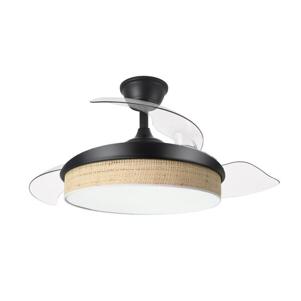 Ventilador Dc Moda 72w Negro/cañizo Claro 91d 3aspas 7200lm 3000-4000-6000k Remoto+ Memoria+ Temporizador - Image 2