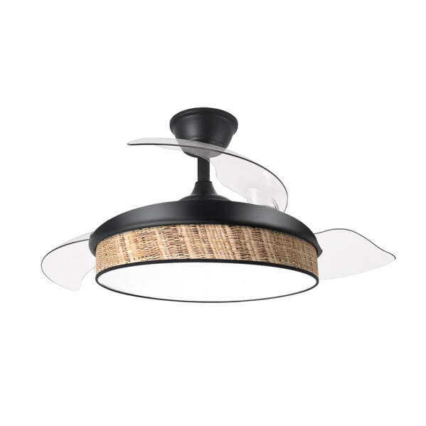 Ventilador Dc Moda 72w Negro/cañizo Oscuro 108d 3aspas 7200lm 3000k,4000k,6000k Remoto+memoria+temporizador - Image 2