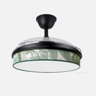 Ventilador Dc Moda 72w Negro/hoja Verde 108d 3aspas 7200lm 3000k,4000k,6000k Remoto+memoria+temporizador