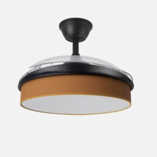 Ventilador Dc Moda 72w Negro/naranja 108d 3aspas 7200lm 3000-4000-6000k Remoto+memoria+temporizador