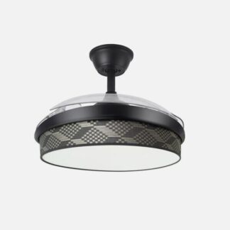 Ventilador Dc Moda 72w Negro/tetris Gris 91d 3aspas 7200lm 3000-4000-6000k Remoto+ Memoria+ Temporizador