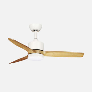 Ventilador Dc Montiel 18w Blanco/haya 3aspas 6vel 106d 2250lm 3000-4500-6500k Remoto+memoria+temporizador