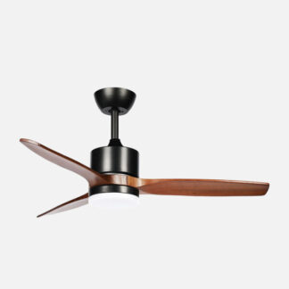 Ventilador Dc Montiel 18w Negro/roble 3aspas 6vel 106d 2250lm 3000-4500-6500k Remoto+memoria+temporizador