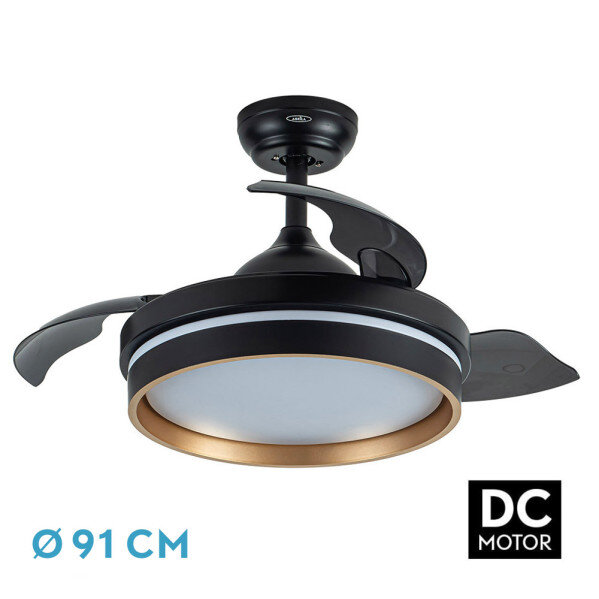 Ventilador Dc Nalon 48w Negro/oro 3aspas 91d 4800lm 6vel 3000k,4500k,6000k Remoto+memoria+temporizador - Image 3