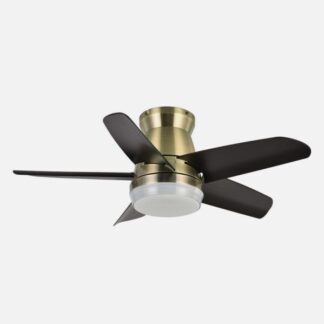 Ventilador Dc Neutron 24w 2400lm Cuero/negro 5aspas 91d 3000k,4500k,6000k, Remoto+temporizador+memoria
