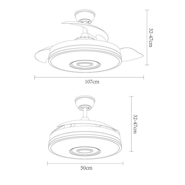 Ventilador Dc Noto 72w 6120lm Cromo 3asp.desp.108d 3 Colores+rgb Bluetooth, Remoto, Memoria Y Altavoz - Image 3