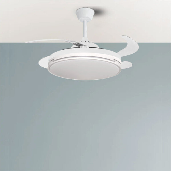 Ventilador Dc Papiro 59w Blanco 4aspas desp.107d 5900lm Reg.intensidad 3000k,4000k,6000k Remoto+ Memoria+ Temporizador - Image 3