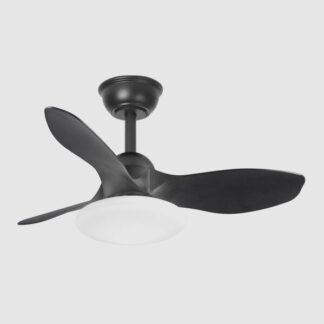 Ventilador Dc Paramo 36w 2880lm Negro 3 Aspas 82d  3000k,4500k,6000k,remoto+tempor+memoria