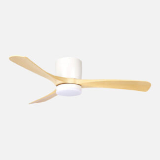 Ventilador Dc Paterna 18w Blanco/haya 3aspas 6vel 117d 2250lm 3000-4500-6500k Remoto+memoria+temporizador