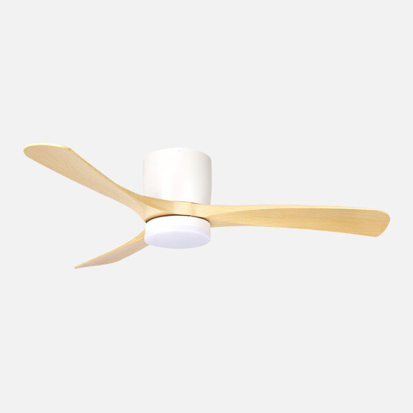 Ventilador Dc Paterna 18w Blanco/haya 3aspas 6vel 117d 2250lm 3000-4500-6500k Remoto+memoria+temporizador