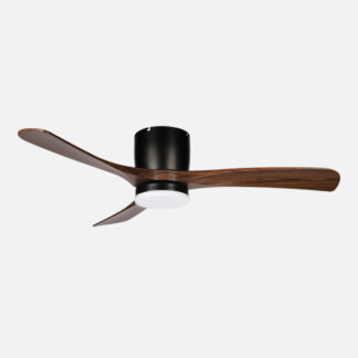 Ventilador Dc Paterna 18w Negro/roble 3aspas 6vel 117d 2250lm 3000-4500-6500k Remoto+memoria+temporizador