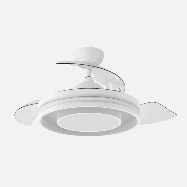 Ventilador Dc Pitufo 57w Blanco 3asp107d 3990lm Rgb +3000-4500-6500k Reg.intensidad+remoto+memo+temporiz