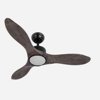 Ventilador Dc Segre 24w Negro 3aspas Roble 107d 2424lm 3000k,4000k,6500k Remoto+temporizador+regulador Intensidad+memoria