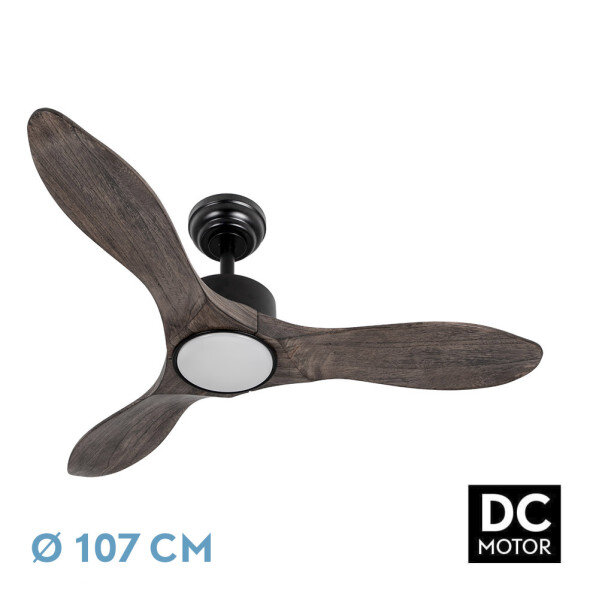 Ventilador Dc Segre 24w Negro 3aspas Roble 107d 2424lm 3000k,4000k,6500k Remoto+temporizador+regulador Intensidad+memoria - Image 2