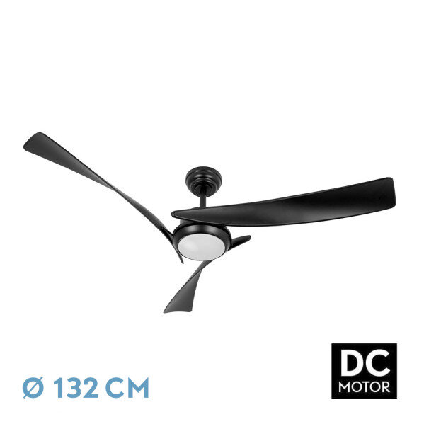 Ventilador Dc Tarento 24w Negro 3aspas 6vel 132d 2424 Lm 3000k, 4000k, 6500k Remoto+ Regulable Intensidad+ Temporizador+ Memoria - Image 2