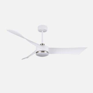 Ventilador Dc Tempel 26w Blanco/niquel 3 Aspas 132d 6vel. 3000k, 4000k, 6500k 2950lm C/remoto, Memoria Y Temporizador