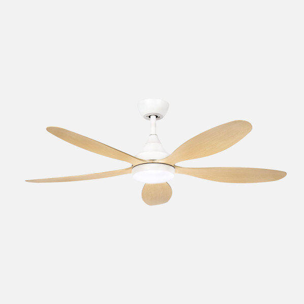 Ventilador Dc Tobarra 18w Blanco/haya 5aspas 6vel.132d 2250lm 3000-4500-6500k Remoto+memoria+temporizador