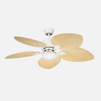 Ventilador Dc Torcal 24w Blanco/haya 5aspas 6vel 130d 2880lm 3000-4500-6500k Remoto+memoria+temporizador