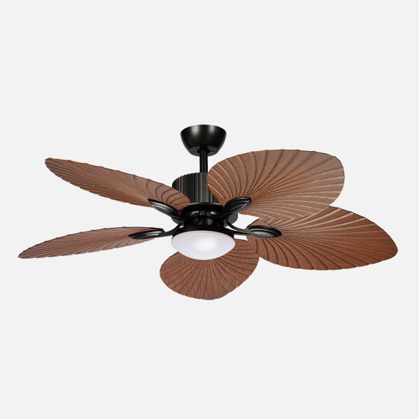 Ventilador Dc Torcal 24w Negro/roble 5aspas 6vel 130d 2880lm 3000-4500-6500k Remoto+memoria+temporizador