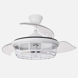 Ventilador Dc Tornado Blanco 5xe27 107d 3aspas Desplegables 6velocidades C/remoto Y Temporizador