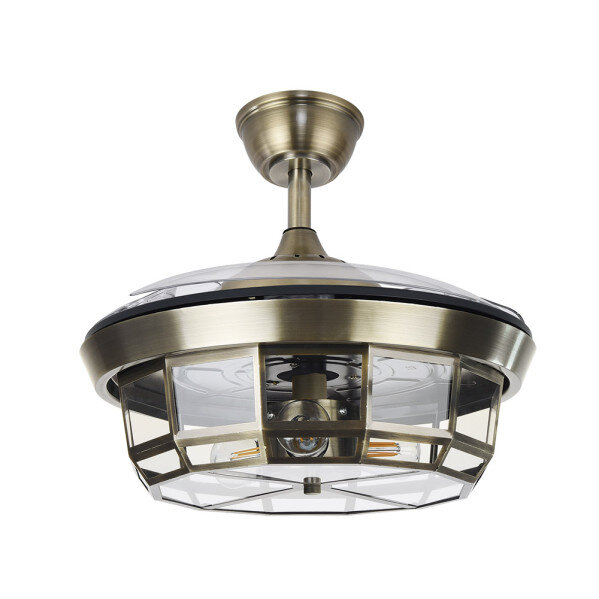 Ventilador Dc Tornado Mini Cuero 3xe27 91d 3aspas Desplegables 6velocidades C/remoto Y Temporizador - Image 2