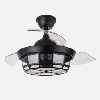 Ventilador Dc Tornado Mini Negro 3xe27 91d 3aspas Desplegables 6velocidades C/remoto Y Temporizador