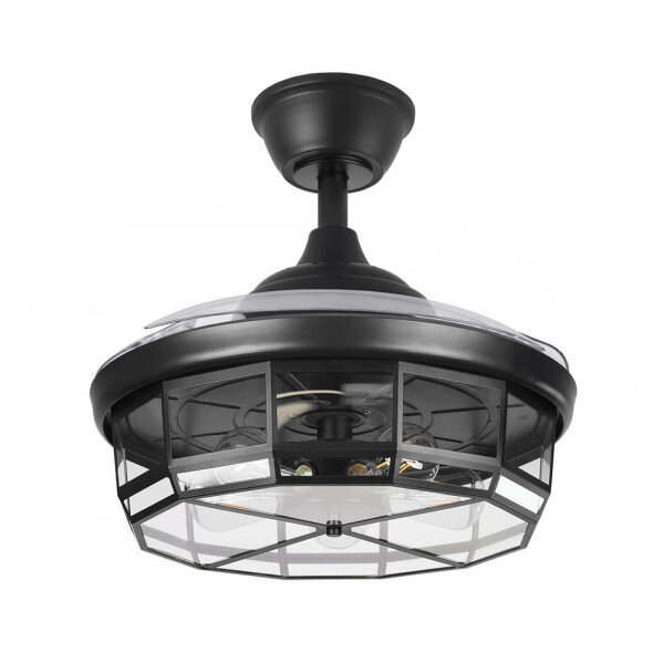 Ventilador Dc Tornado Negro 5xe27 107d 3aspas Desplegables 6velocidades C/remoto Y Temporizador - Image 2