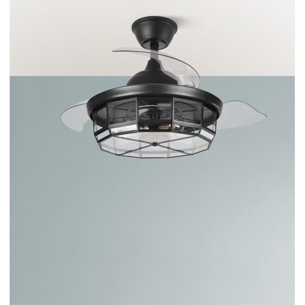 Ventilador Dc Tornado Negro 5xe27 107d 3aspas Desplegables 6velocidades C/remoto Y Temporizador - Image 4