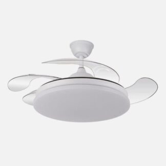 Ventilador Dc Tridente 59w Blanco 4aspas Desp.107d 6980lm Reg.intensidad Remoto+temporizador+memoria 3000-4000-6000k