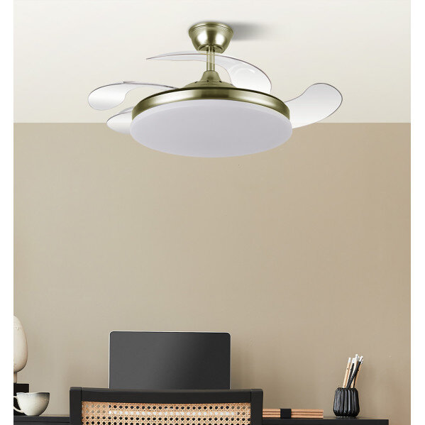 Ventilador Dc Tridente 59w Cuero 4aspas Desp 107d 6980lm Reg.intensidad Remoto+temporizador+memoria 3000-4000-6000k - Image 4