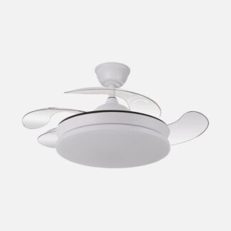 Ventilador Dc Tridente Mini 59w Blanco 4aspas Desp. 91d 6980lm Reg.intensidad Remoto+temporizador+memoria 3000-4000-6000k