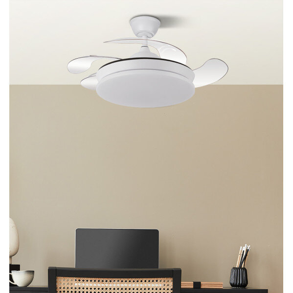 Ventilador Dc Tridente Mini 59w Blanco 4aspas Desp. 91d 6980lm Reg.intensidad Remoto+temporizador+memoria 3000-4000-6000k - Image 4