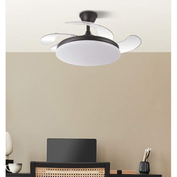 Ventilador Dc Tridente Mini 59w Negro 4aspas Desp.91d 6980lm Reg.intensidad Remoto+temporizador+memoria 3000-4000-6000k - Image 3
