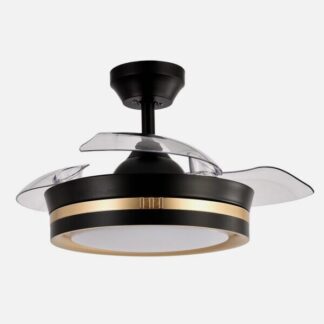 Ventilador Dc Viper Negro/oro 48w 3aspas 91d 4800lm 6vel 3000k,4500k,6000k, Remot+temporizador+memoria