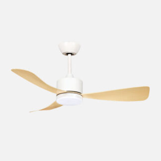 Ventilador Dc Yeste 18w Blanco/haya 3aspas 6vel 106d 2250lm 3000-4500-6500k Remoto+memoria+temporizador