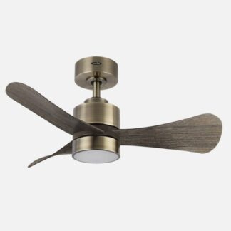 Ventilador Dc Zepelin 18w 1900lm Cuero/roble 3aspas 91d 3000-4000-6500k Remoto,memoria Y Temporizador