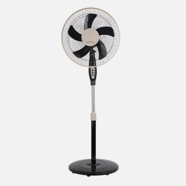Ventilador De Pie Belmonte Negro/beis 3 Vel.45w 5aspas Orientable, Fijo y Rotatorio Regx43x40 Cm