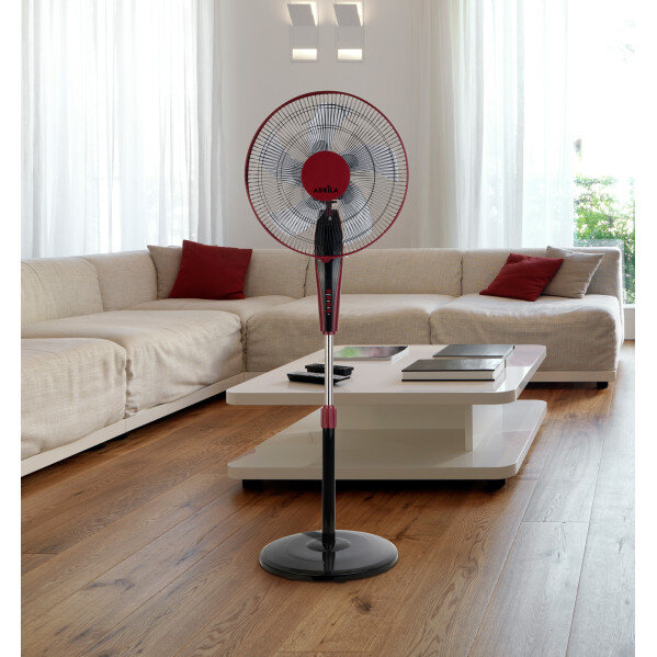 Ventilador De Pie Borlon Negro/burdeos 3 Vel.55w 5x2 aspas Orientable+ Remoto+ Temporizador Regx43x40 Cm - Image 3