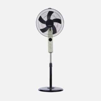 Ventilador De Pie Circus Beis/negro 3vel 45w Regx43x40cm Oscilante 5asp.c/ Remoto Y Temporizador