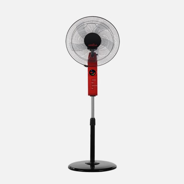 Ventilador De Pie Circus Rojo/negro 3vel 45w Regx43x40cm Oscilante 5asp.c/ Remoto,temporizador