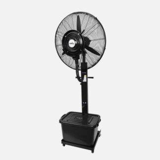 Ventilador De Pie Diluvio Negro 3velocidades 240w Nebulizador Tanque 42l Ruedas Fijo Y Rot.170x71x45cm