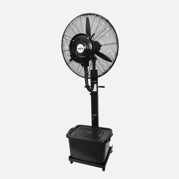 Ventilador De Pie Diluvio Negro 3velocidades 240w Nebulizador Tanque 42l Ruedas Fijo Y Rot.170x71x45cm