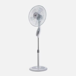 Ventilador De Pie Floxo Blanco/gris 3 Vel. 45w  C/remoto Temporizador 5 Aspas Regx44,5x40 Cm