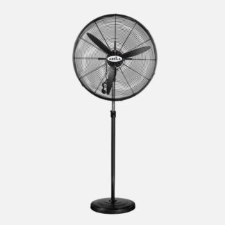 Ventilador De Pie Industrial Tormenta Negro 3velocidades 240w 3aspas Fijo Y Rotatorio Regx71x71 Cm