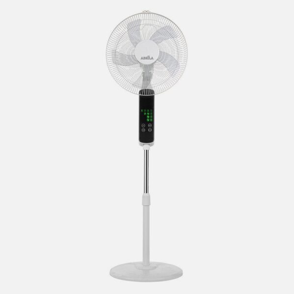 Ventilador De Pie Rodium Blanco 3vel 45w Regx43x40cm Oscilante 5asp.tactil C/remoto Y temporizador