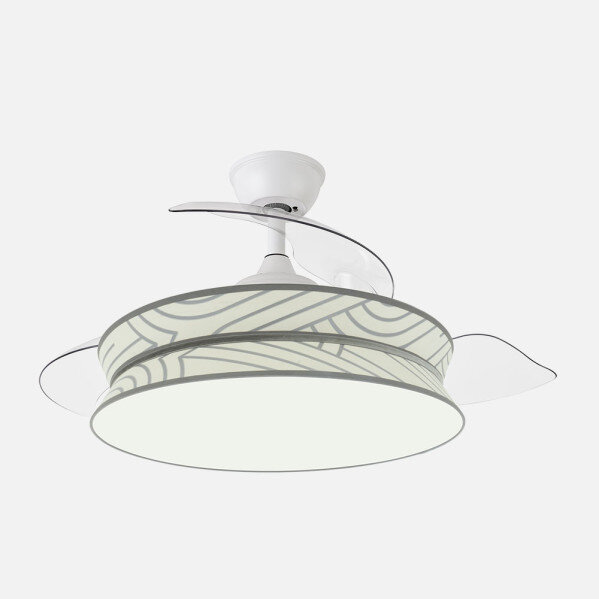Ventilador Decor 72w Blanco/blanco Plata 108d 3asp 7200lm 3000-4000-6000k Remoto+memo+temp