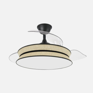 Ventilador Decor 72w Negro/natural Negro 108d 3asp  7200lm 3000-4000-6000k Remoto+memo+temp