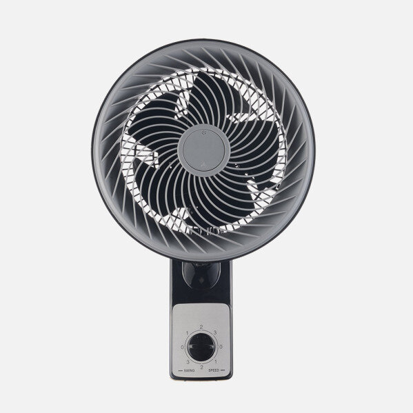 Ventilador Pared Aeolus 75w Negro/gris 3vel 5aspas 27d Alta Velocidad Fijo Y Rotatorio Orientable 45,5x27x34cm